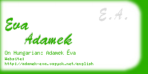 eva adamek business card