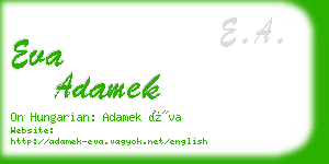 eva adamek business card